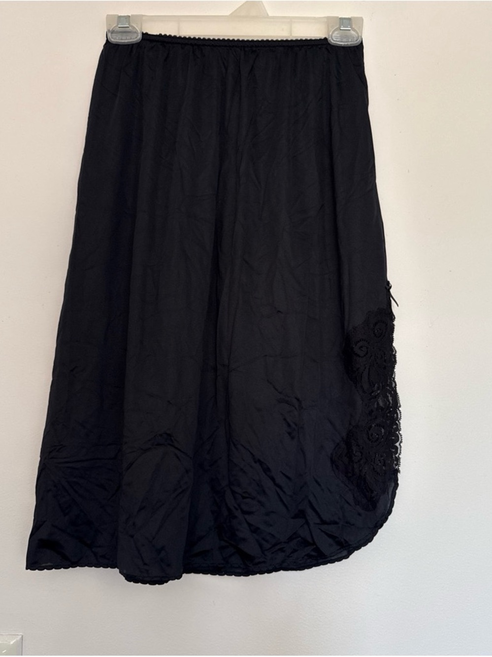 Bali Black Women's Midi (slip) Skirt with Lace Accent size M